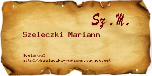 Szeleczki Mariann névjegykártya