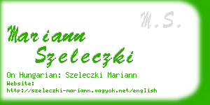 mariann szeleczki business card